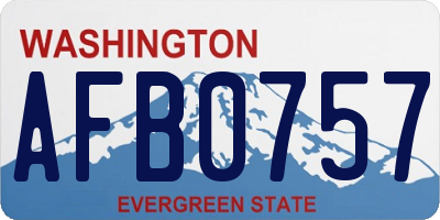 WA license plate AFB0757