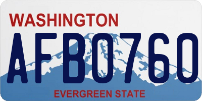 WA license plate AFB0760