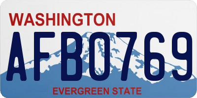 WA license plate AFB0769