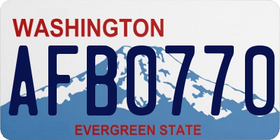 WA license plate AFB0770