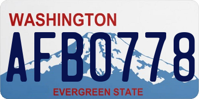 WA license plate AFB0778