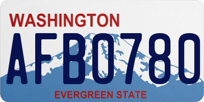 WA license plate AFB0780