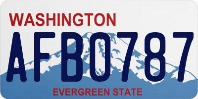 WA license plate AFB0787