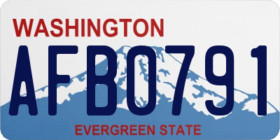 WA license plate AFB0791