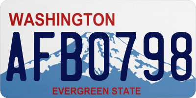 WA license plate AFB0798