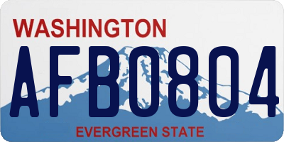 WA license plate AFB0804