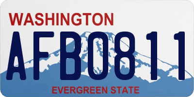 WA license plate AFB0811
