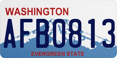 WA license plate AFB0813