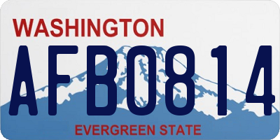 WA license plate AFB0814