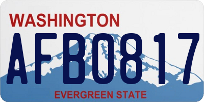 WA license plate AFB0817