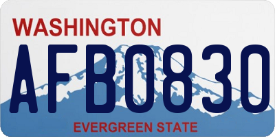 WA license plate AFB0830
