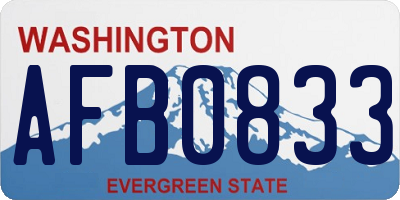 WA license plate AFB0833