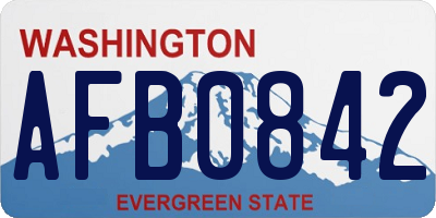 WA license plate AFB0842