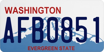 WA license plate AFB0851
