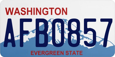 WA license plate AFB0857