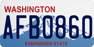WA license plate AFB0860