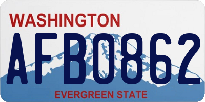 WA license plate AFB0862