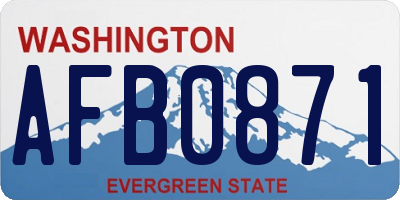 WA license plate AFB0871