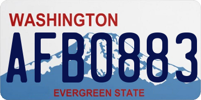WA license plate AFB0883