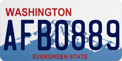 WA license plate AFB0889