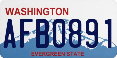 WA license plate AFB0891