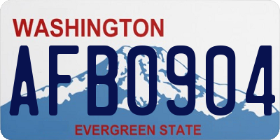 WA license plate AFB0904