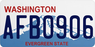WA license plate AFB0906