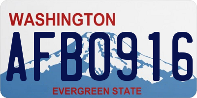 WA license plate AFB0916