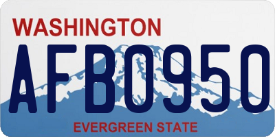 WA license plate AFB0950