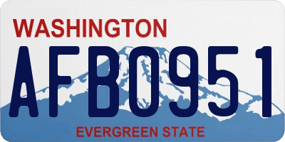 WA license plate AFB0951