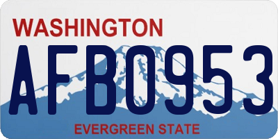 WA license plate AFB0953