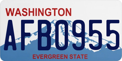 WA license plate AFB0955