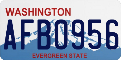 WA license plate AFB0956