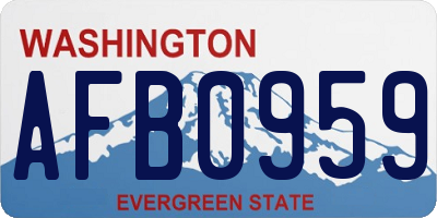 WA license plate AFB0959