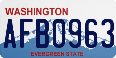 WA license plate AFB0963