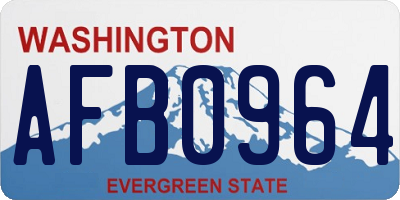 WA license plate AFB0964