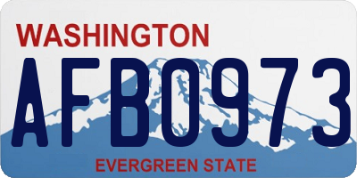 WA license plate AFB0973
