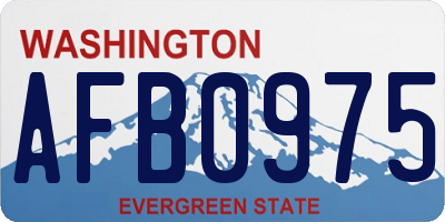 WA license plate AFB0975