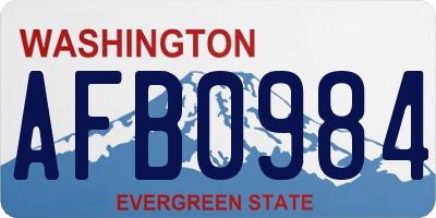 WA license plate AFB0984