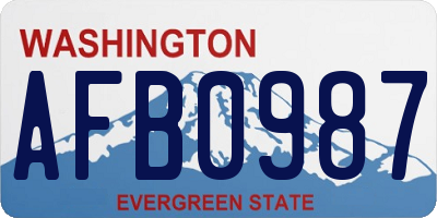 WA license plate AFB0987