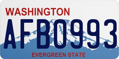 WA license plate AFB0993