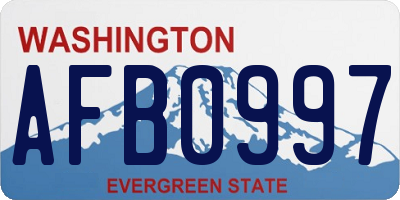 WA license plate AFB0997