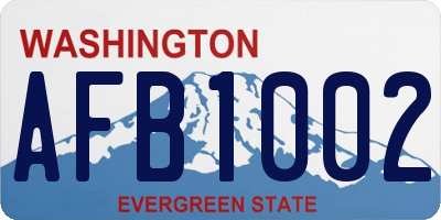 WA license plate AFB1002