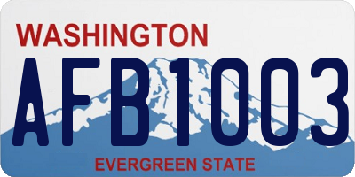 WA license plate AFB1003