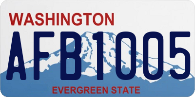 WA license plate AFB1005