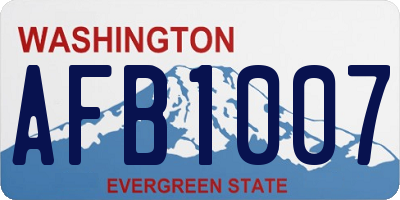 WA license plate AFB1007