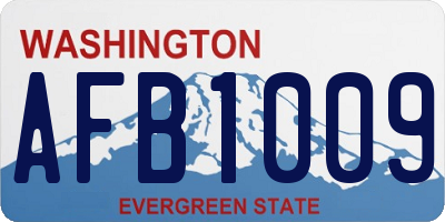 WA license plate AFB1009