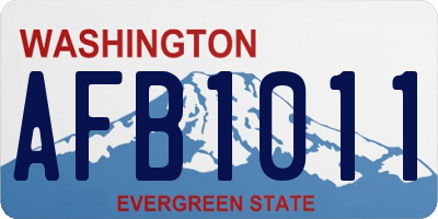 WA license plate AFB1011