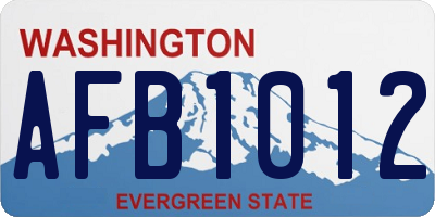 WA license plate AFB1012