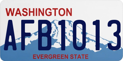 WA license plate AFB1013
